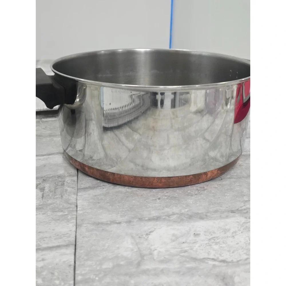 VTG 4 Piece 1960s Revere‎ Ware 1801 Copper Bottom 6QT & 4 1/2QT Stock Pot w/lids